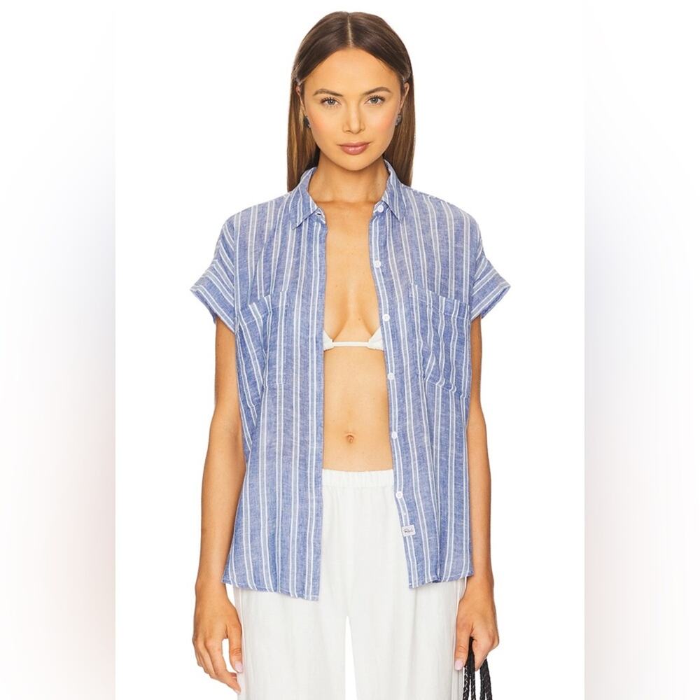 Rails Cito Shirt in Lake View Stripe Button Up Top Size XS